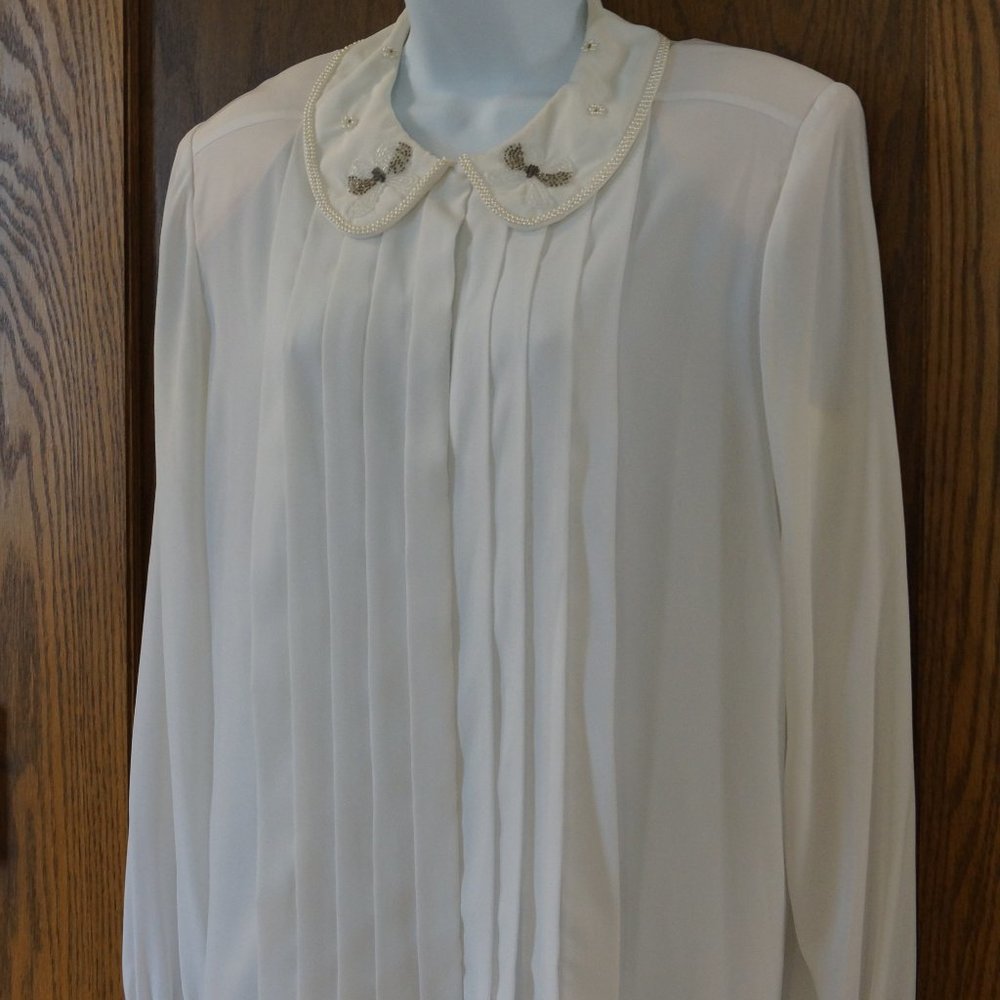 Vintage Lloyd Williams Beaded Collar Blouse